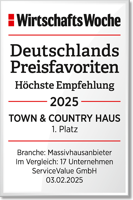 WiWo SV Deutschlands Preisfavoriten 2025 Hoechste TOWN & COUNTRY HAUS Einfamilienhaus Hennef