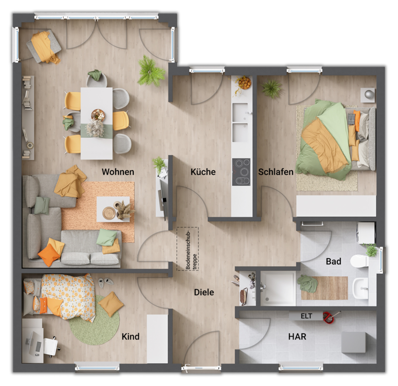 Grundriss Bungalow 78 Erdgeschoss Winkel Bungalow Buchholz
