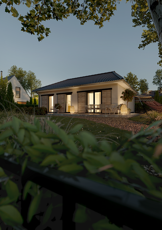 Bungalow 78 Garten Abend Bungalow Buchholz